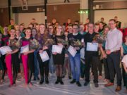 Show, entertainment en jubilarissen tijdens showavond Showkorps “D.I.N.D.U.A.-Oldekerk”